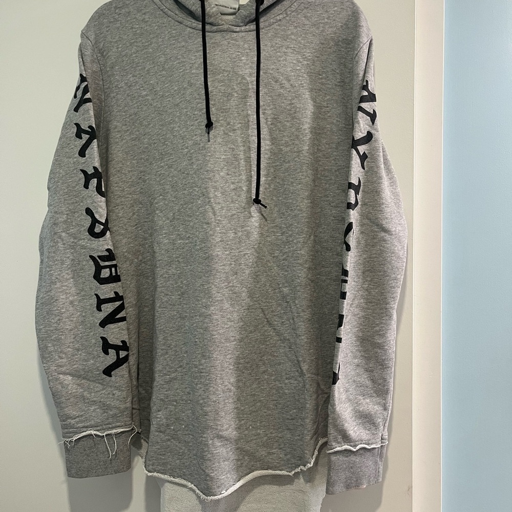 Gray Hoodie with Black Lettering